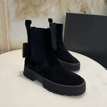 Modishdutti 2022 Зимни Дамски Модни Прости Обувки От естествена кожа в Английски стил Дамски Обувки
