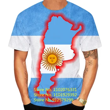 3D тениска с флага на Аржентина, Ежедневни Блузи, Модни Тениски с Кръгло деколте и Къс Ръкав, Градинска Риза в стил хип-хоп