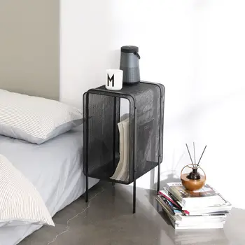 Скандинавска спалня рафтове за съхранение на списания, ковано желязо рафтове за хола прост модерен пол проста личност малка лавица за книги