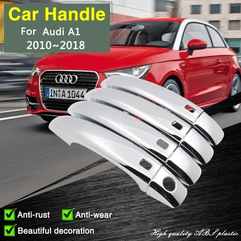 Подходящ за Audi A1 8X 2010 ~ 2018 Хромирани Умна рамка, която Дръжка, Капак, Украса на Екстериора на автомобила, Аксесоари, Защитно фолио, Стикери, Декорация