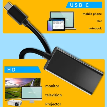 Универсален 4K USB 3.1 HDTV USB с Видео Конвертор Type C HDMI-Съвместим Кабел Адаптер За PC TV Лаптоп MacBook Мобилен Телефон