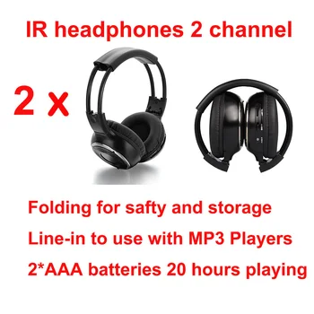 Инфрачервени Стерео Безжични слушалки слушалки IR в покрива на автомобила dvd или слушалки dvd плейър с два канала