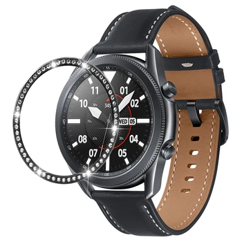 Diamond Панел За Samsung Galaxy Watch 3 41 мм 45 мм Рамка Калъф Защитно покритие Женски Метален Пръстен Броня За Galaxy Watch 42 46 мм