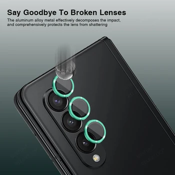 Рафтинг Орлиный Очите Обектив Фолио За Samsung Galaxy Z Fold4 Помещение Закалено Стъкло Метална Халка За Z 4 Пъти Zfold4 Обектив Екран Протектор