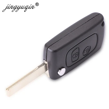 Jingyuqin Промяна Флип-Сгъваем дистанционно Ключ във формата на Миди, подходящи за PEUGEOT 607 307 407 207 2BTN Калъф за Ключове на Ключодържател VA2/HU83 Blade