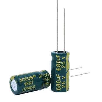 10 бр. Високочестотни низкоомный алуминиеви електролитни кондензатори 25v680UF 680uf25v обем: 10x13