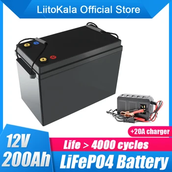 12v 200Ah LiFePO4 Батерии BMS Литиеви Захранващи Батерии 4000 Цикъла На 12,8 В АВТОБУСА Кемперов количката Офроуд Автономен Слънчев Вятър