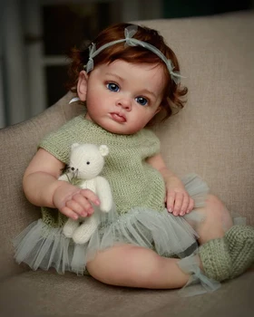 NPK 60 см Готова Кукла на Снимката Кукла-Реборн Tutti за Малки Момичета Ръчно Кукла с Боя Genesis Висококачествено 3D кукла с кожата