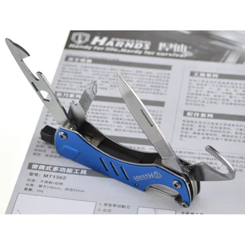 Harnds MT1362 Мултифункционален Инструмент с Нож + Нож + Отвертка + Ключ + Отварачка + Ключодържател Джобен Инструмент