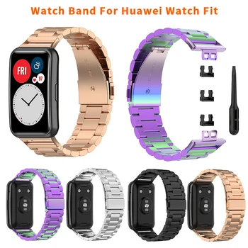 UIENIE Класически Метална Каишка За Часовник От Неръждаема Стомана За Huawei Watch Fit Каишка Луксозна Гривна За Huawei Smart-Fit Watch Гривна