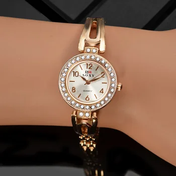 Дамски Часовник-Гривна, Кварцов часовник гривна, Дамски часовник, марка SOXY, Луксозни и Елегантни часовници Kid Mujer от неръждаема стомана
