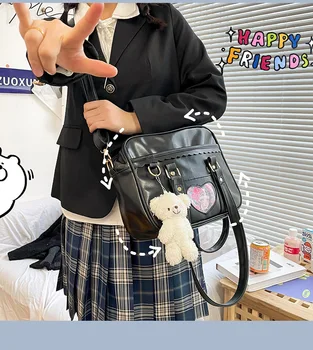 Японската Дамска Чанта на Рамото JK, Студентски Униформи, Двухмерная Чанта-Месинджър за Момичета, Скъпа Чанта от Изкуствена Кожа в стил Колеж за Момичета