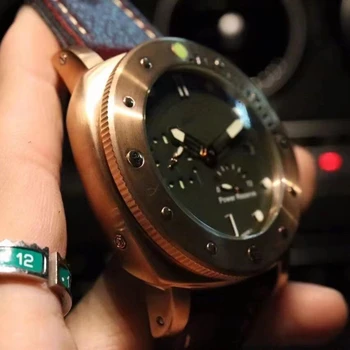 DUGARY Pilot автоматични механични часовника 47 мм реколта мъжки Бронзови часовник е водоустойчив светещи Ръчен часовник с дисплей от запаса на хода