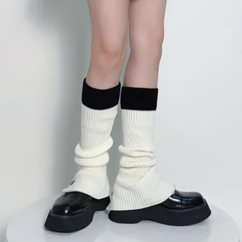 Японски Harajuku Обувки За Момичета Есен Зима Цвят Блокиране На Вязаный Калъф За Краката Лолита Kawaii Гамаши Топли Чорапи Куп Куп Чорапи, Обувки Белезници