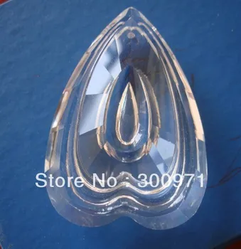 Безплатна доставка прозрачен 63 мм (40 бр./много), кристалното сърце окачване за полилеи/кристални висулки за пердета