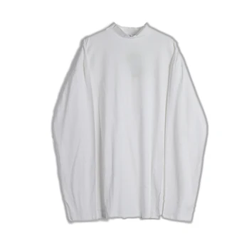 Марка Tide однотонная дивата тениска с дълги ръкави, памучен долна риза, свободна