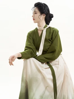 Ming-Han element пола с кръстосан яка и тесни ръкави, 