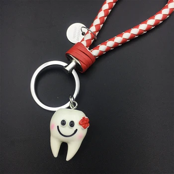 10ШТ Стоматологичен Подарък Зъби Форма на Модел за Моделиране на Зъб Ключодържател Китайски Възел Ключодържател Зъболекар Подарък за Стоматологична Клиника