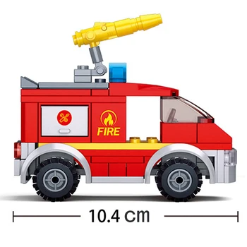 Градски Спрей Бутилка С Вода Играчка Пистолет На Пожарната Пожаро-Спасителен Камион Пожарни Строителни Блокове Набор От Образователни Тухли Модел Играчки За Деца, Подарък